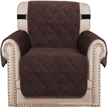 Protetor de poltrona de veludo acolchoado com capa de cadeira de sofá espesso para sala de estar